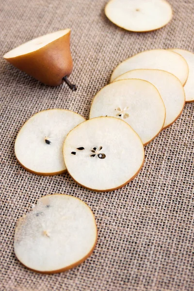 Fatias Pêra Madura Frutas Saborosas — Fotografia de Stock