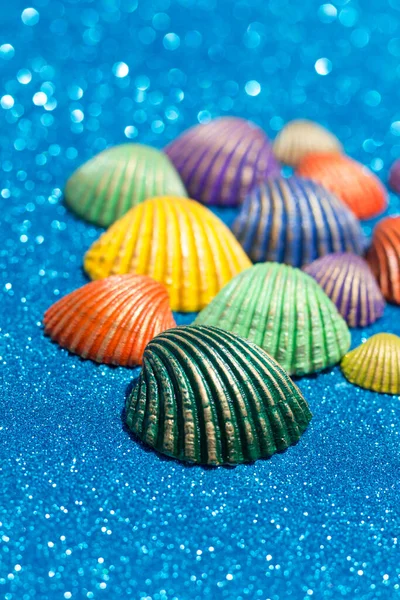 Crafts Clam Shells Shellfish Painted Different Colors — Stock Photo, Image