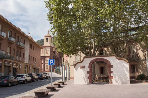 Praça Cidade Palleja Baix Llobregat Barcelona Catalunha Espanha Agosto 2020 — Fotografia de Stock