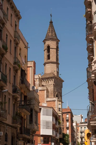 San Angel Kilisesi Hostafranc Mahallesinde Sants Montjuic Bölgesinde Barselona Katalonya — Stok fotoğraf