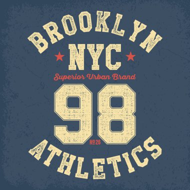 Brooklyn Atletizm NYC 98 Klasik Tişört Tasarımı