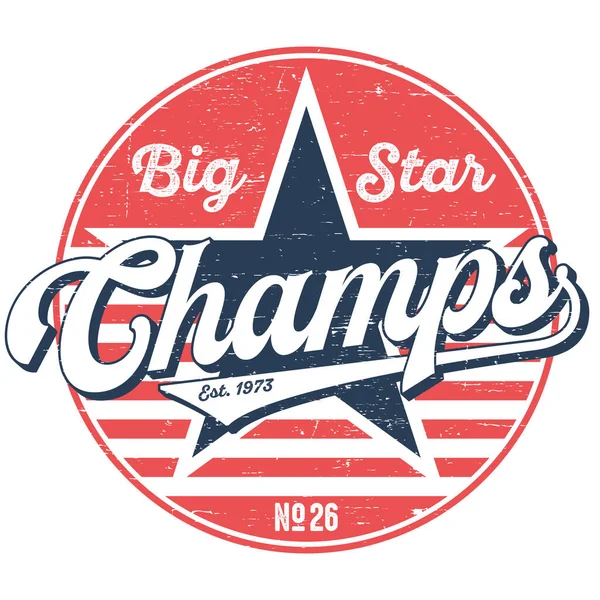 Champs Big Star Vinatage Tee Design — Stock vektor