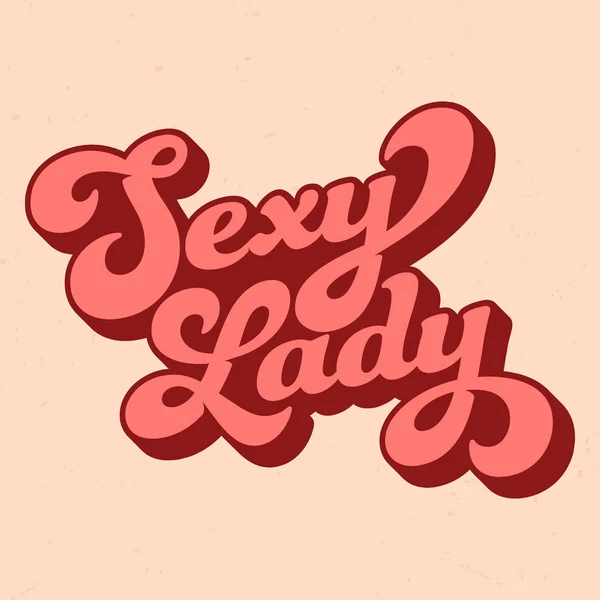 Sexy Lady Retro Style Diseño Camiseta Para Imprimir — Vector de stock