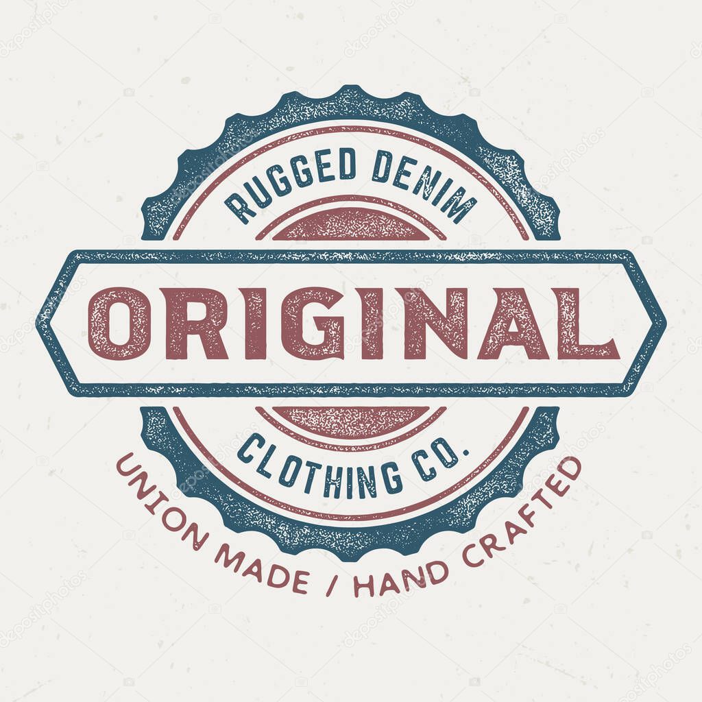 Original Rugged Denim - Aged Tee Design For Printing
