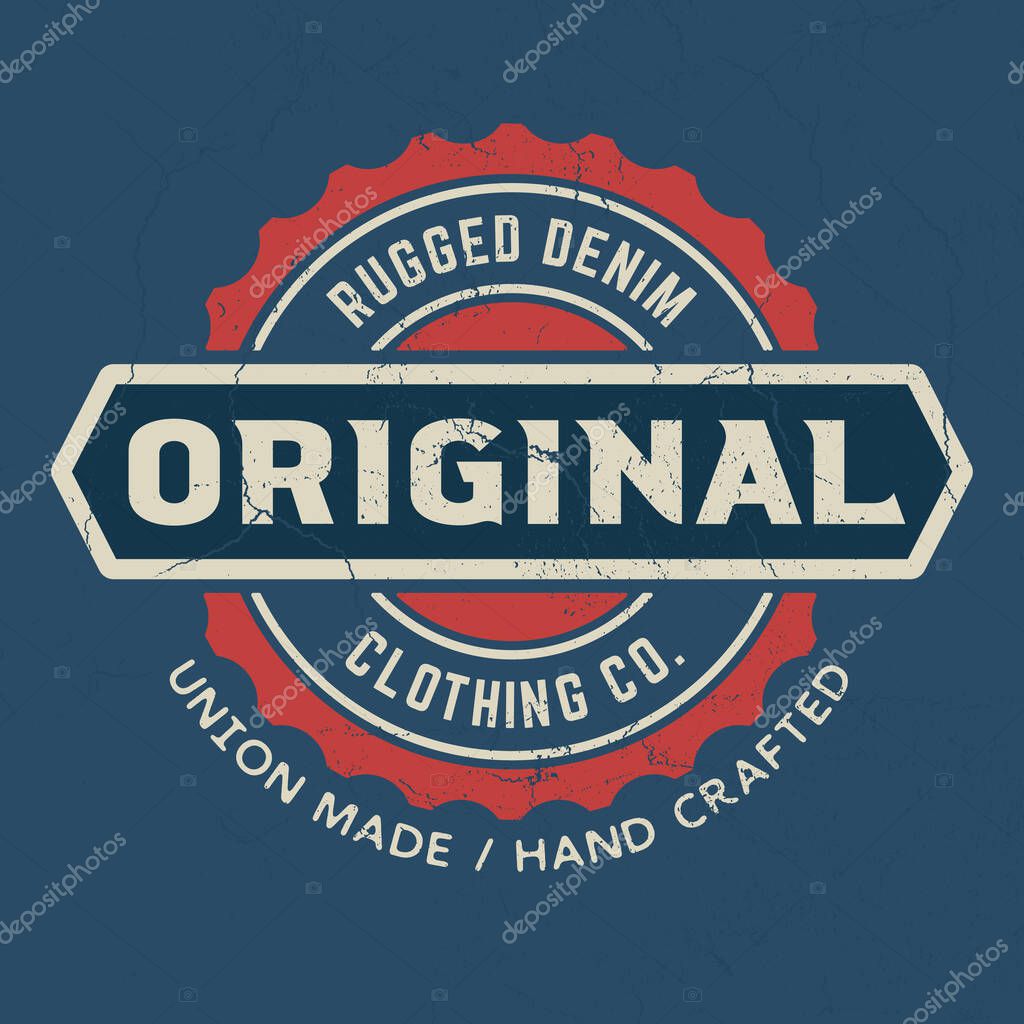 Original Rugged Denim - Tee Design For Printing