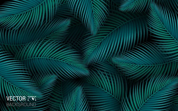 Tropische bladeren Palm Jungle naadloze blad bloemmotief achtergrond. Vectorillustratie — Stockvector