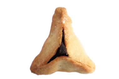 Hamentashen, kırpma yolu ile beyaz üzerinde izole