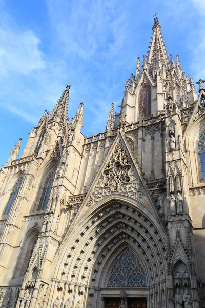 Primo Piano Della Cattedrale Gotica Barcellona Barcellona Spagna — Foto Stock