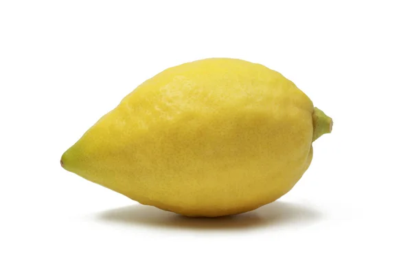 Etrog Citron Juif Isolé Avec Chemin Coupe — Photo