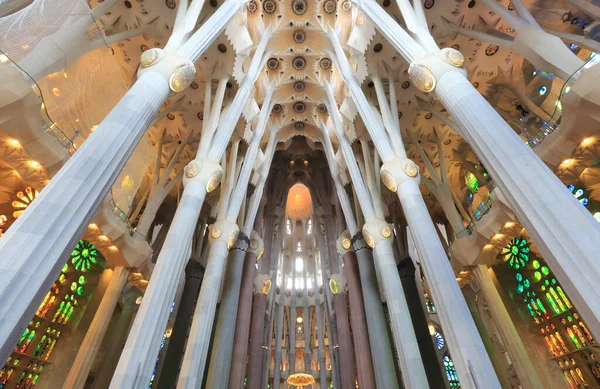Innenraum Der Kathedrale Sagrada Familia Barcelona Stockfoto