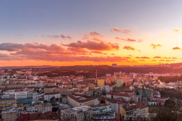 Day Night Time Lapse Brno City Square Surroved Area Goes — Stock Photo, Image