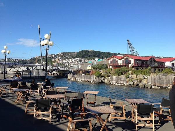 Manteau Paysage Portuaire Dans Ville Wellington — Photo