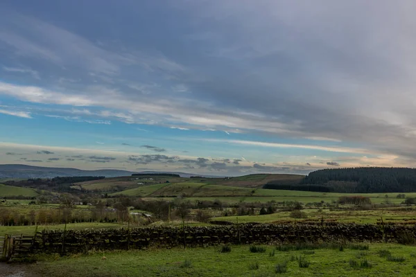 Landschaft Ansicht Während Der Späten Zeit Von Hoher Stelle Aufgenommen — Stockfoto