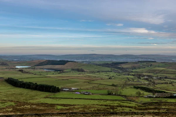 Landschaft Ansicht Während Der Späten Zeit Von Hoher Stelle Aufgenommen — Stockfoto