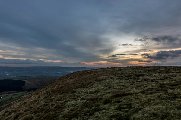 Färgad Himmel Sen Tid Inne Storbritannien Land Sida — Stockfoto