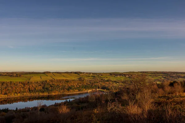 Удивительное Небо Запечатлели Днем Сельской Местности Великобритании — стоковое фото