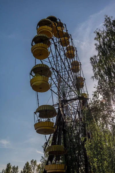 Pripyat Abadoned Rueda Cuadrado Dentro Fantasma Ciudad — Foto de Stock