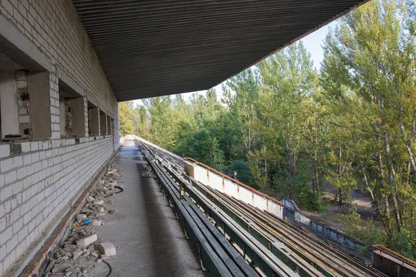 Прогулка Внутри Чернобыля После Лет Катастрофа Энергетической Аварии Которая Произошла — стоковое фото