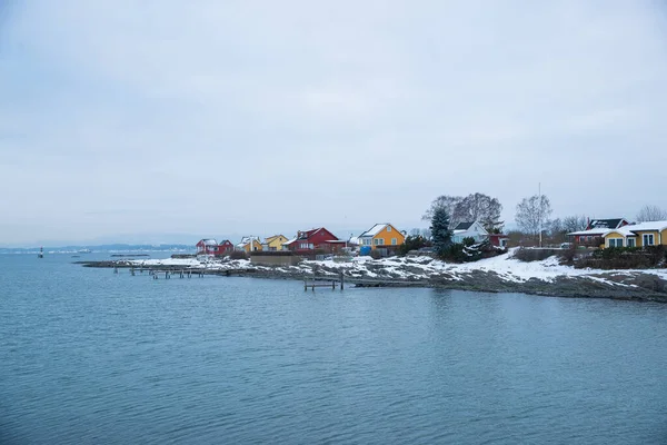 Bungalows Admettant Les Animaux Compagnie Sur Les Îles Autour Oslo — Photo