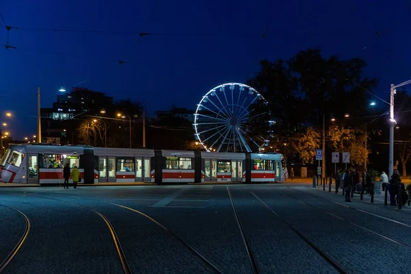 Movendo Grande Roda Gigante Brno República Checa Moravske Quadrado Lado — Fotografia de Stock