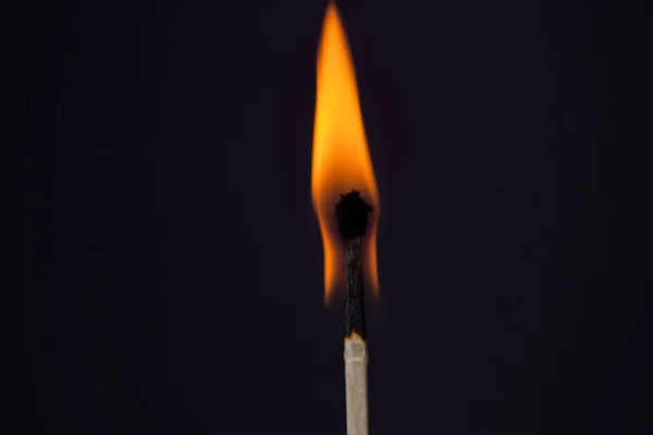 Close up Macro shot of a ignition match on a second match captured in super slow motion — Stock Image Close Macro Shot Ignition Match Second Match Captured Super Slow Stock Picture