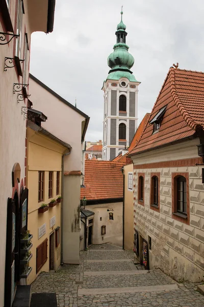 Miasto Ulicy Historyczne Miasto Cesky Krumlov Słynnym Miastem Kościelnym Jest — Zdjęcie stockowe