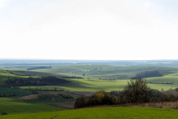 View Vineyards Farms Svatoborice Region Moravian Tuscany Sunny Autumn Day — Stock Photo, Image