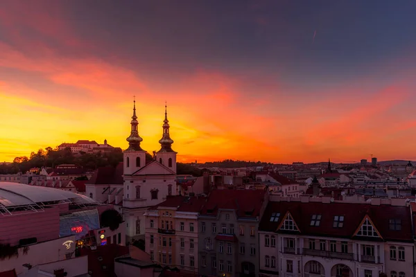 Hrad Špilberk Brno Město Pomalu Pohybující Mraky Zachycené Jen Hradu — Stock fotografie