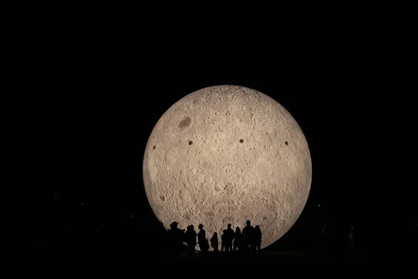 Événement City Observatory Brno Kravi Horafull Moon People Shadows Moving — Photo