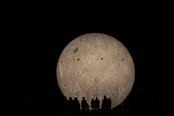 Événement City Observatory Brno Kravi Horafull Moon People Shadows Moving — Photo