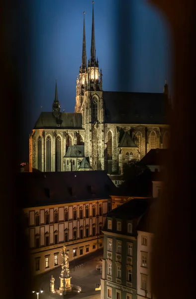 Cathedral Peter Paul Located Petrov Hill Centre City Brno Czech — Stock Photo, Image