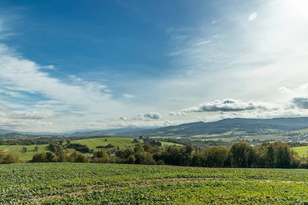 Schnell Bewegte Wolken Himmel Während Eines Sonnigen Tages Mit Blick — Stockfoto