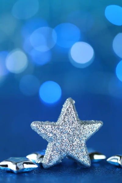 Natal Fundo Festivo Estrela Fundo Brilho Com Bokeh — Fotografia de Stock