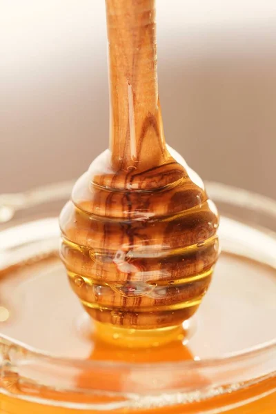 Honey Stick Honey Jar Dipper Honey Stick Jar Honey — Stock Photo, Image