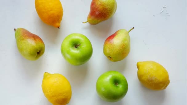 Pommes Poires Vue Près — Video