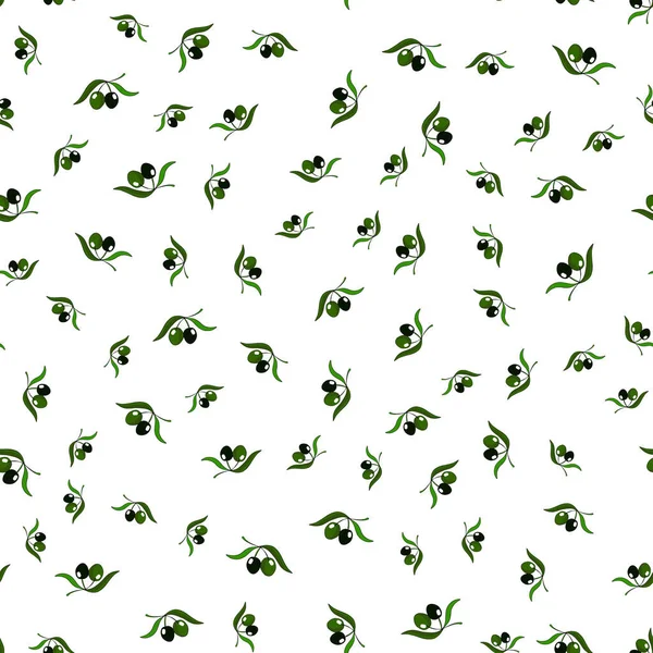 Seamless pattern with olive branches — Stock Vector