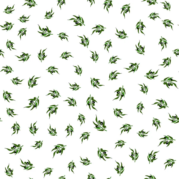 Seamless pattern with olive branches — Stock Vector