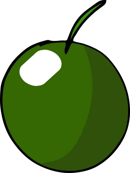 Beyaz arkaplanda yeşil zeytin izole — Stok Vektör