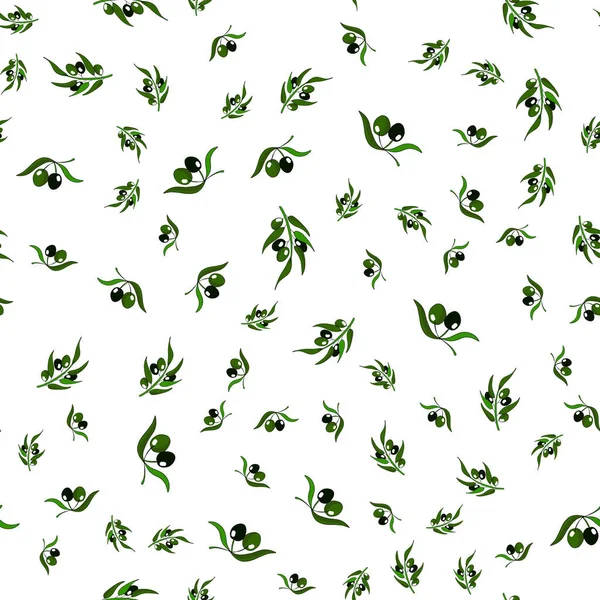 Patrón sin costura con ramas de olivo — Archivo Imágenes Vectoriales