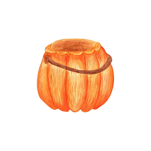 Acuarela Halloween caída calabaza ilustración aislado sobre fondo blanco —  Fotos de Stock