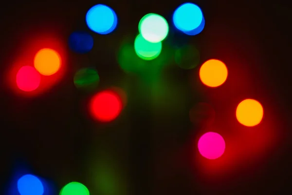 Bokeh Színes Fekete Háttér — Stock Fotó