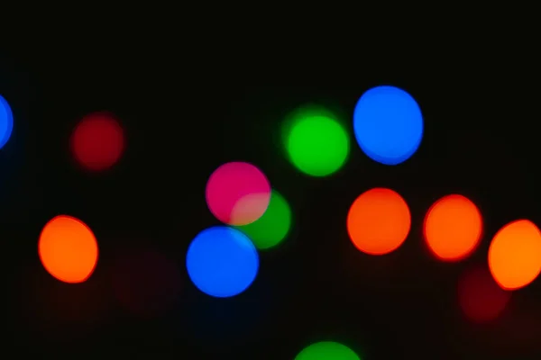 Bokeh Színes Fekete Háttér — Stock Fotó