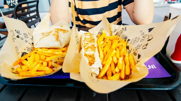 Tortille Meksykańskie Fast Food Fast Food Śmieci — Zdjęcie stockowe