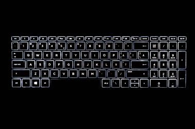 Dizüstü bilgisayarın klavye aydınlatması, arka plan klavye