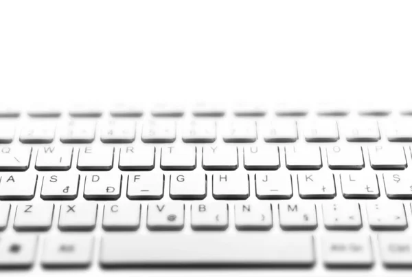 White Keyboard White Background — Stock Photo, Image