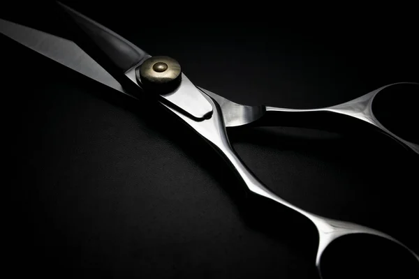 Professional Scissors Black Background — Stock Photo, Image