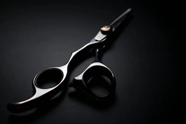 Profesjonalne Nożyczki Czarnym Tle — Zdjęcie stockowe