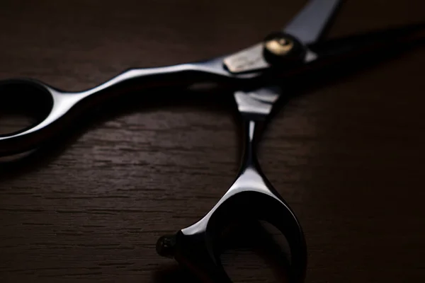 Professional Scissors Black Background — Stock Photo, Image