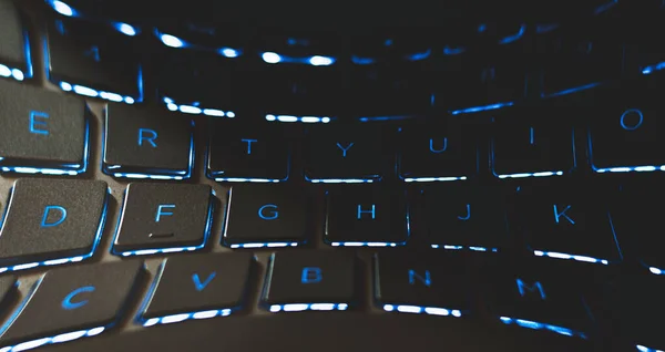 Fechar Iluminação Teclado Portátil Teclado Retroiluminado Imagens De Bancos De Imagens Sem Royalties