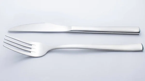 Knife Fork White Background — Stock Photo, Image